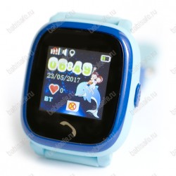 Детские влагостойкие часы телефон с gps трекером GW400S голубые