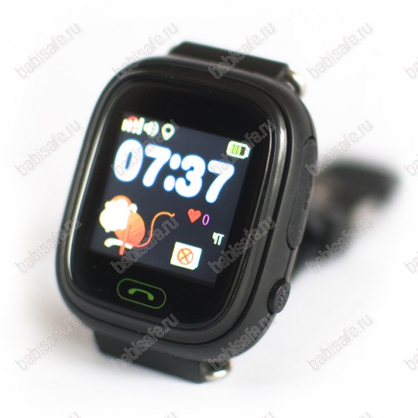Детские часы телефон с gps трекером GW100 Smart baby watch Q80 черные