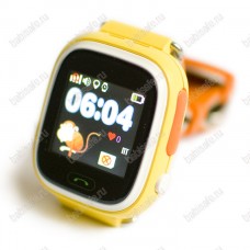 Детские часы телефон с gps трекером GW100 Smart baby watch Q80 желтые