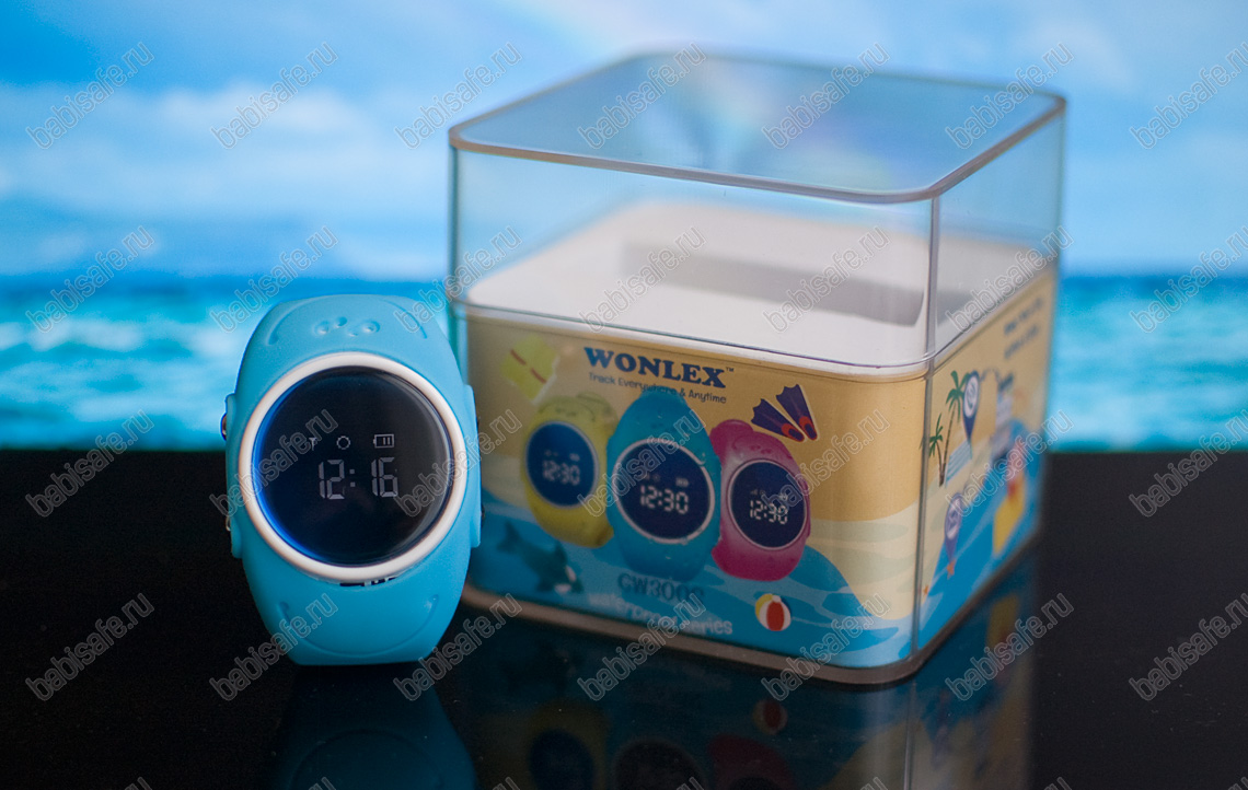 Детские водонепроницаемые часы Wonlex GW300S голубого цвета