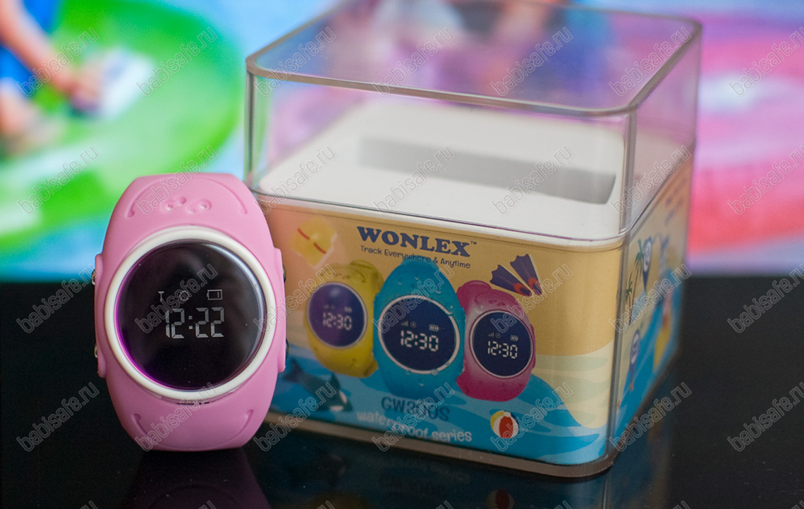 Детские водонепроницаемые часы Wonlex GW300S розового цвета