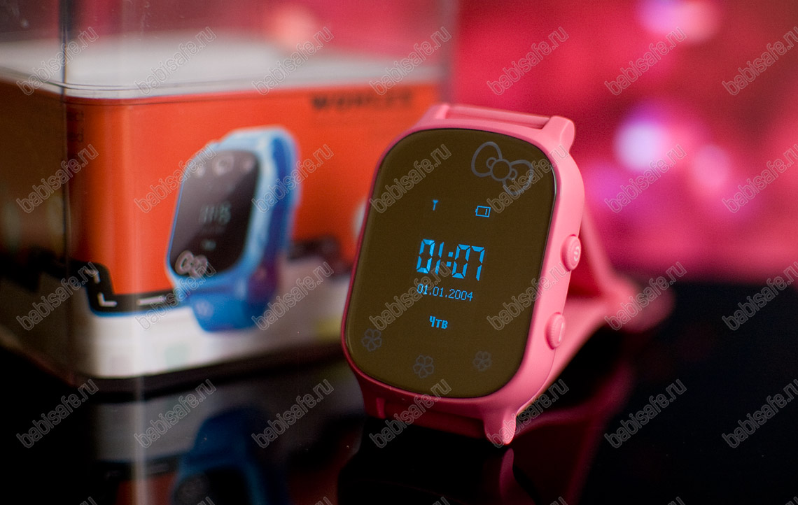 Детские часы телефон с gps трекером GW700 Wonlex розовые