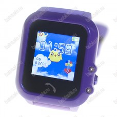 Детские водостойкие часы телефон с gps трекером GW400E фиолетовые