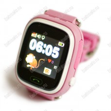 Детские часы телефон с gps трекером GW100 Smart baby watch Q80 розовые